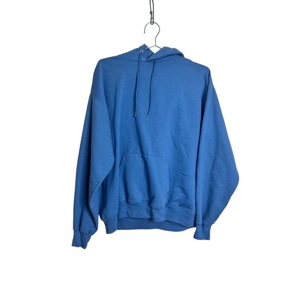 Hanes Sweater Mens Large Blue Sweatshirt Pullover Hoodie Casual Eco Smart - Picture 2 of 6